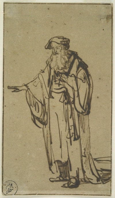 A Standing Old Man by Rembrandt van Rijn